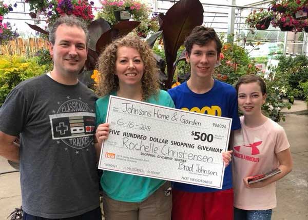 Johnsons Home & Garden Spring Give away winnter - Rochelle Christensen & Family