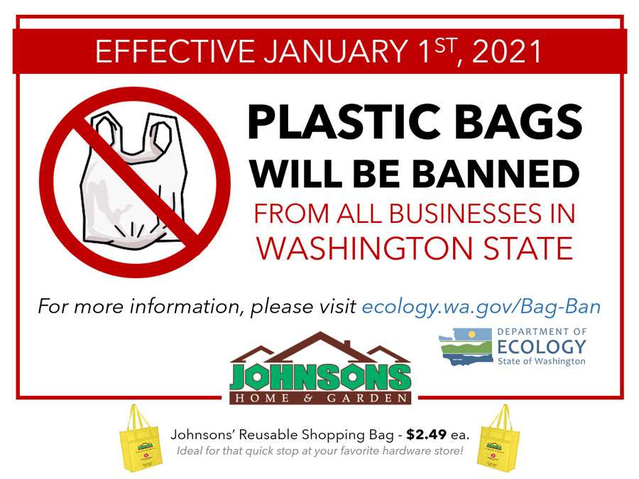 Washington State Plastic Bag Ban begins Jan 1, 2021