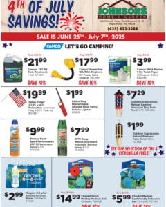 Johnsons 4th of July SAVINGS SALE - Ends July 7th, 2025