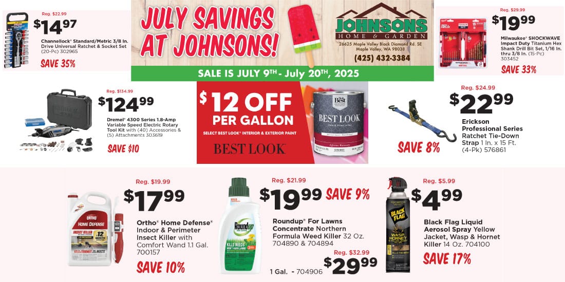 July Savings Sale - on until July 20th