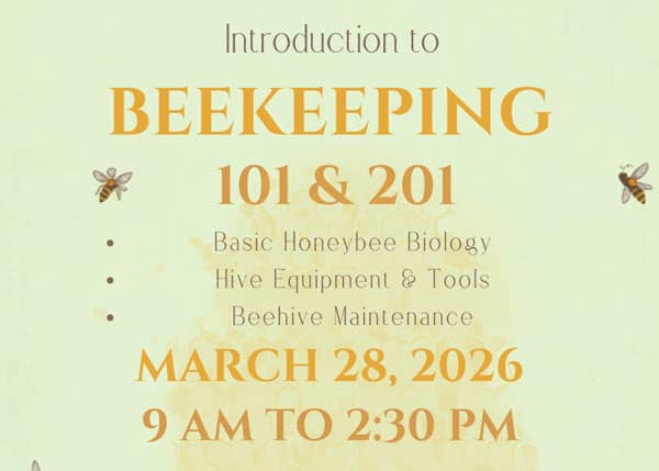 Poster for Beekeeping Classes at Johnsons